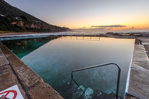 pool next to sea